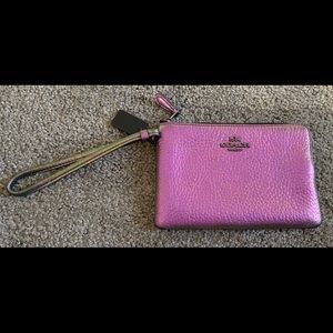 Coach iridescent medium wristlet